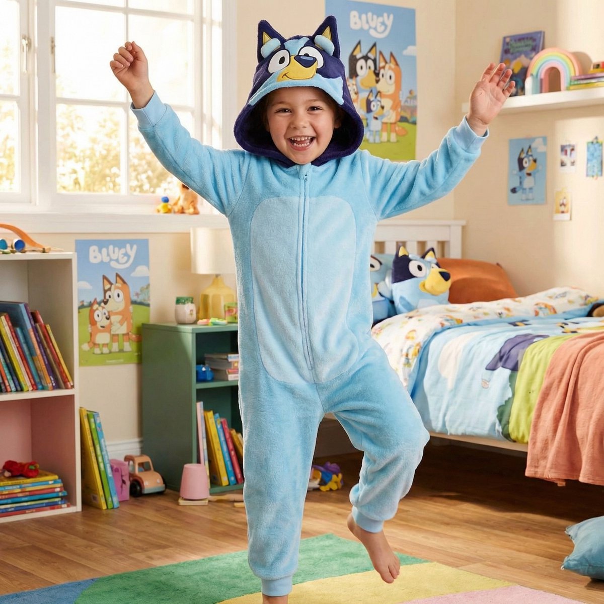 Bluey Onesie - Maat 104 - Polyester - Blauw - Pyjama - Jongens — afbeelding 2