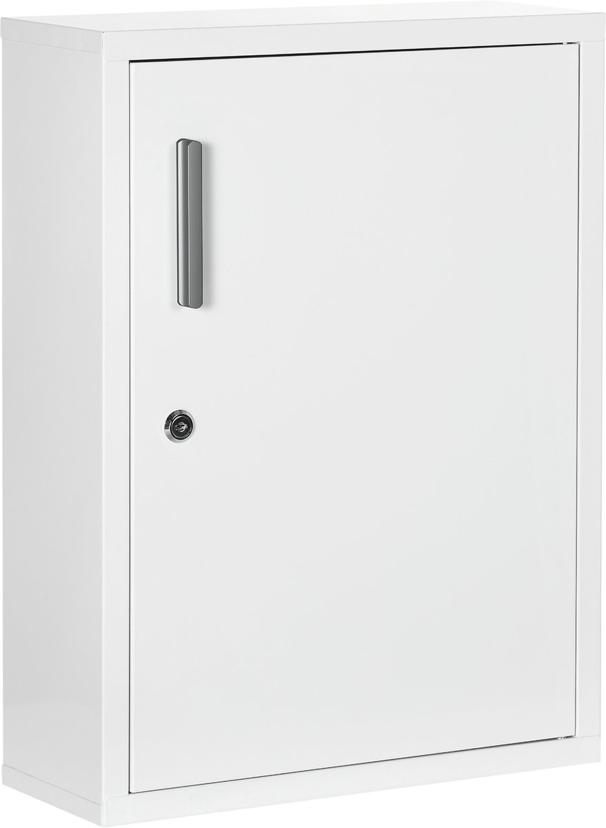 Kleankin medicijnkastje - Staal - 40x15x53,5 cm - Wit