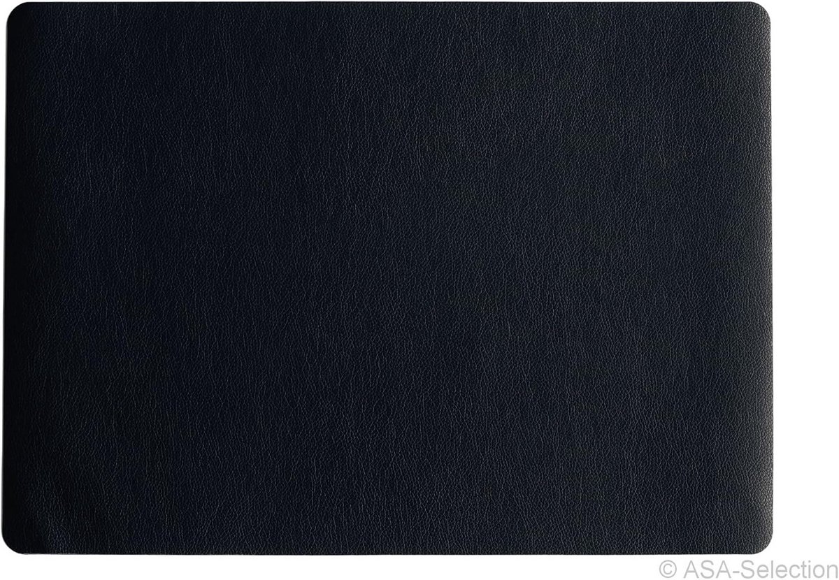 Placemat Lederlook 46 x 33 cm Zwart