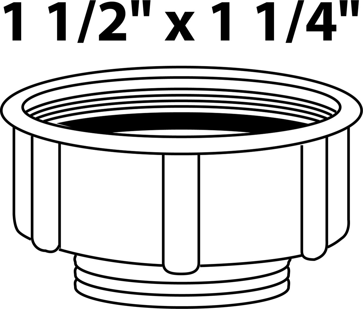 KIRCHHOFF KS verloopstuk, wit, 1 1/2"BI x 1 1/4"BU, voor sifon