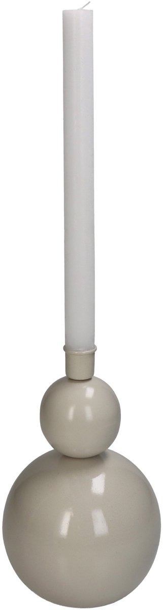 HD Collection Kandelaar Diek - Ronde metalen kandelaar - Ivoor - Sfeer Beige/Creme/Greige/Wit