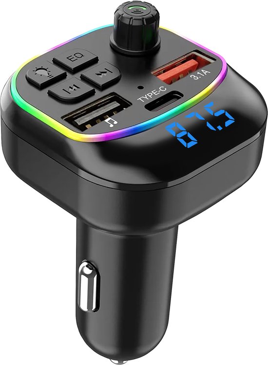 FM Transmitter Auto Bluetooth V5.3, PD 18 W & QC3.0, zender voor auto