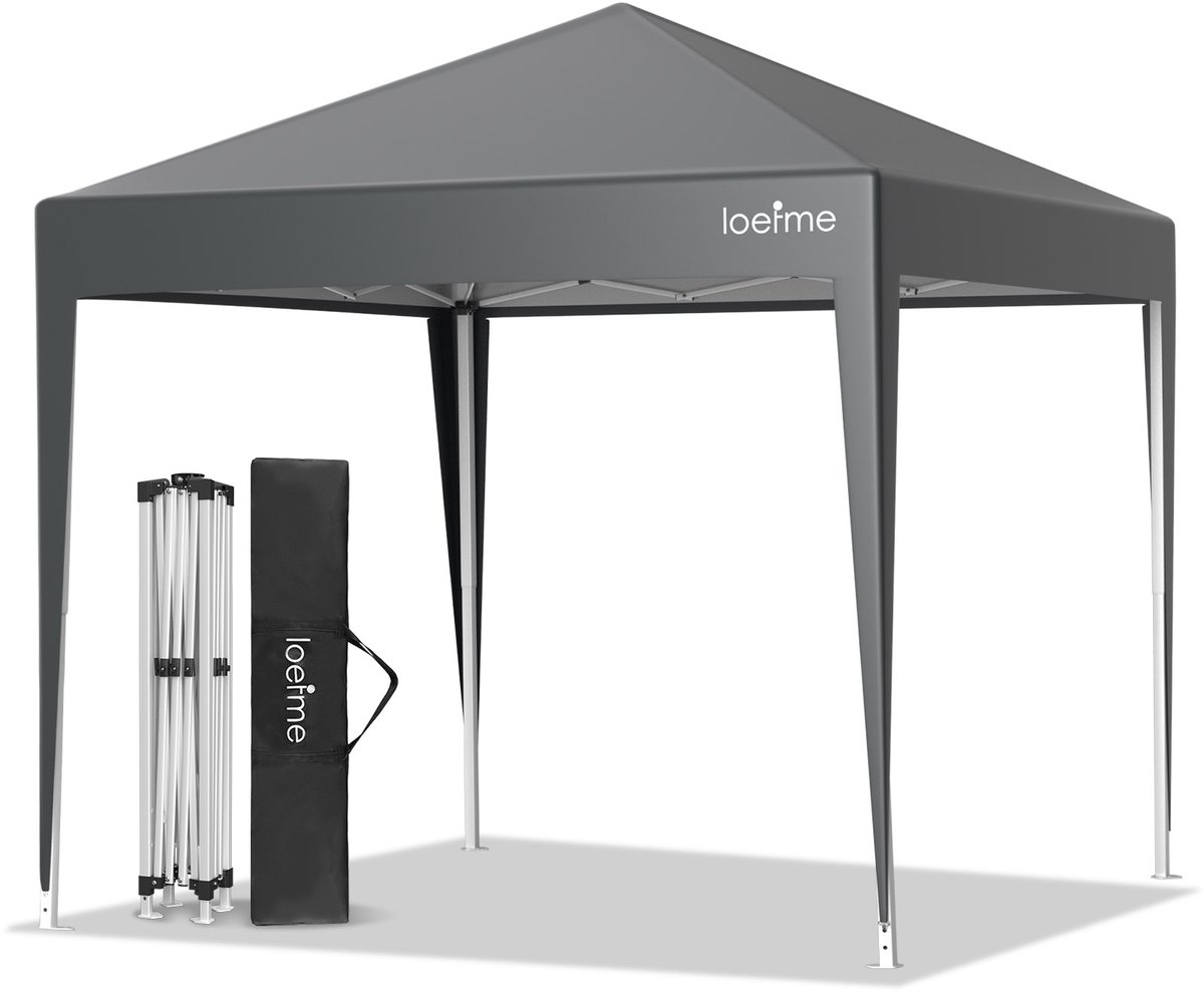 LOEFME Pop-up Pavillon Partytent 2.5x2.5m – Waterdicht, Drie Verstelbare Hoogtes, UV-Bescherming
