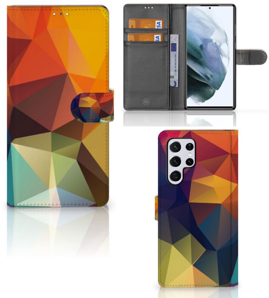 Samsung Galaxy S22 Ultra Book Case Polygon Color