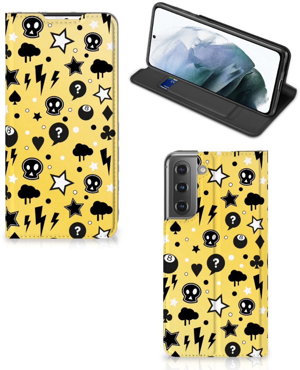 Mobiel BookCase Samsung Galaxy S21 FE Punk Geel