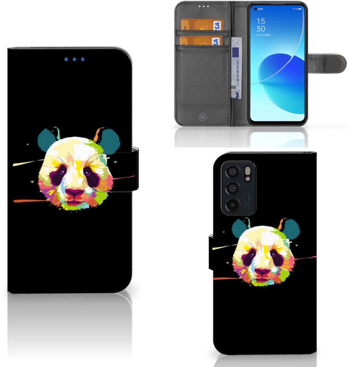 OPPO Reno6 5G Leuk Hoesje Panda Color