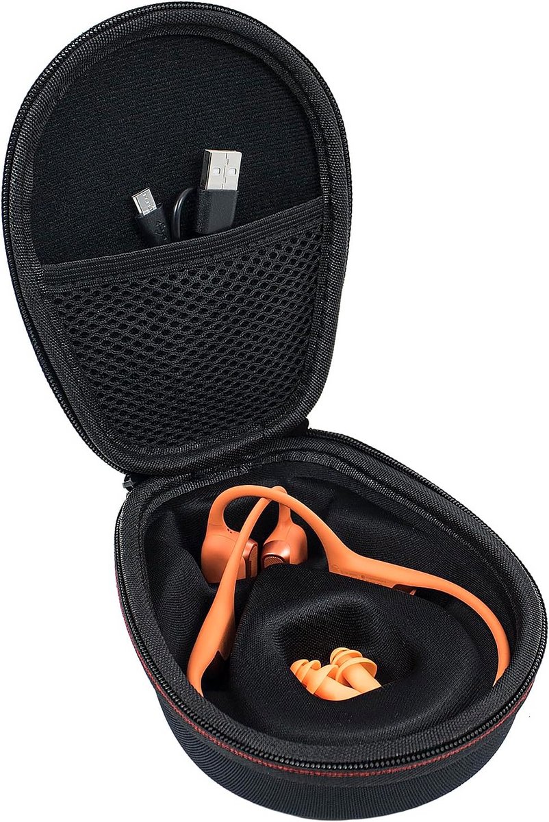 Hard reishoesje voor draadloze hoofdtelefoons - Zwart