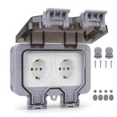 Oneproduct Buitenstopcontact IP66 - Dubbel - Waterdichte Wandcontactdoos