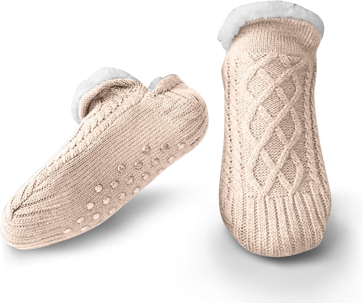 Warme gebreide antislip vloersokken voor dames - comfortabele en stijlvolle thermosokken