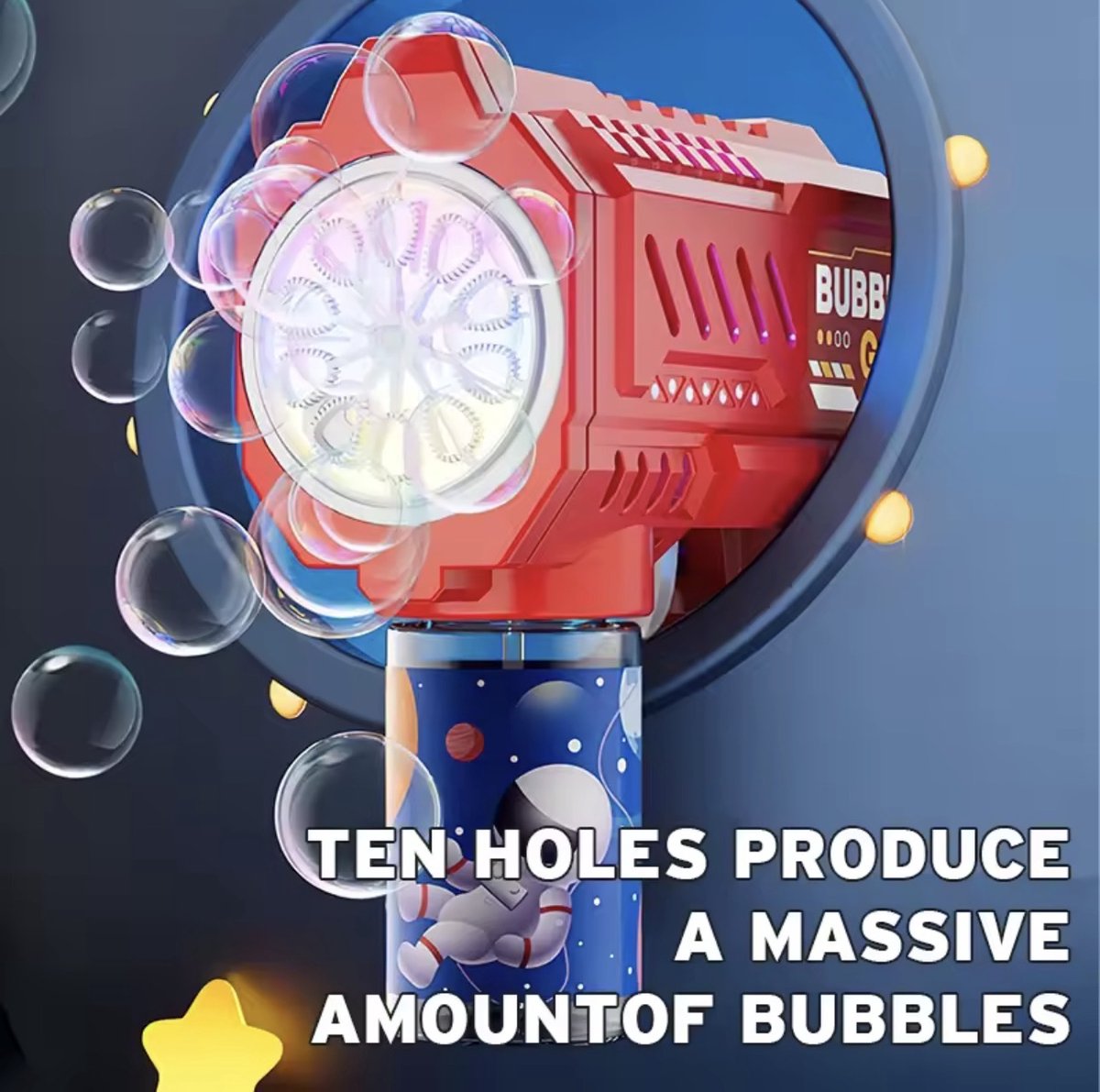 CFY Automatisch Bellenblaas Pistool Blauw – Bubble Gun met LED Licht – Elektrische Bellenblaasmachine voor Kinderen – F4.4