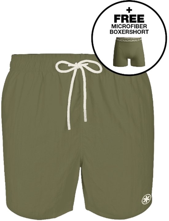 Muchachomalo Jongens Zwembroek + Boxershort - Maat 134/140 - Groen - Boys Swimshort