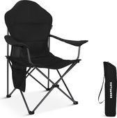 TRVLMORE Campingstoel XXL - Opvouwbaar - 160KG Draagvermogen - Incl. Draagtas - Klapstoel - Visstoel - Kampeerstoel - Vouwstoel - Zwart