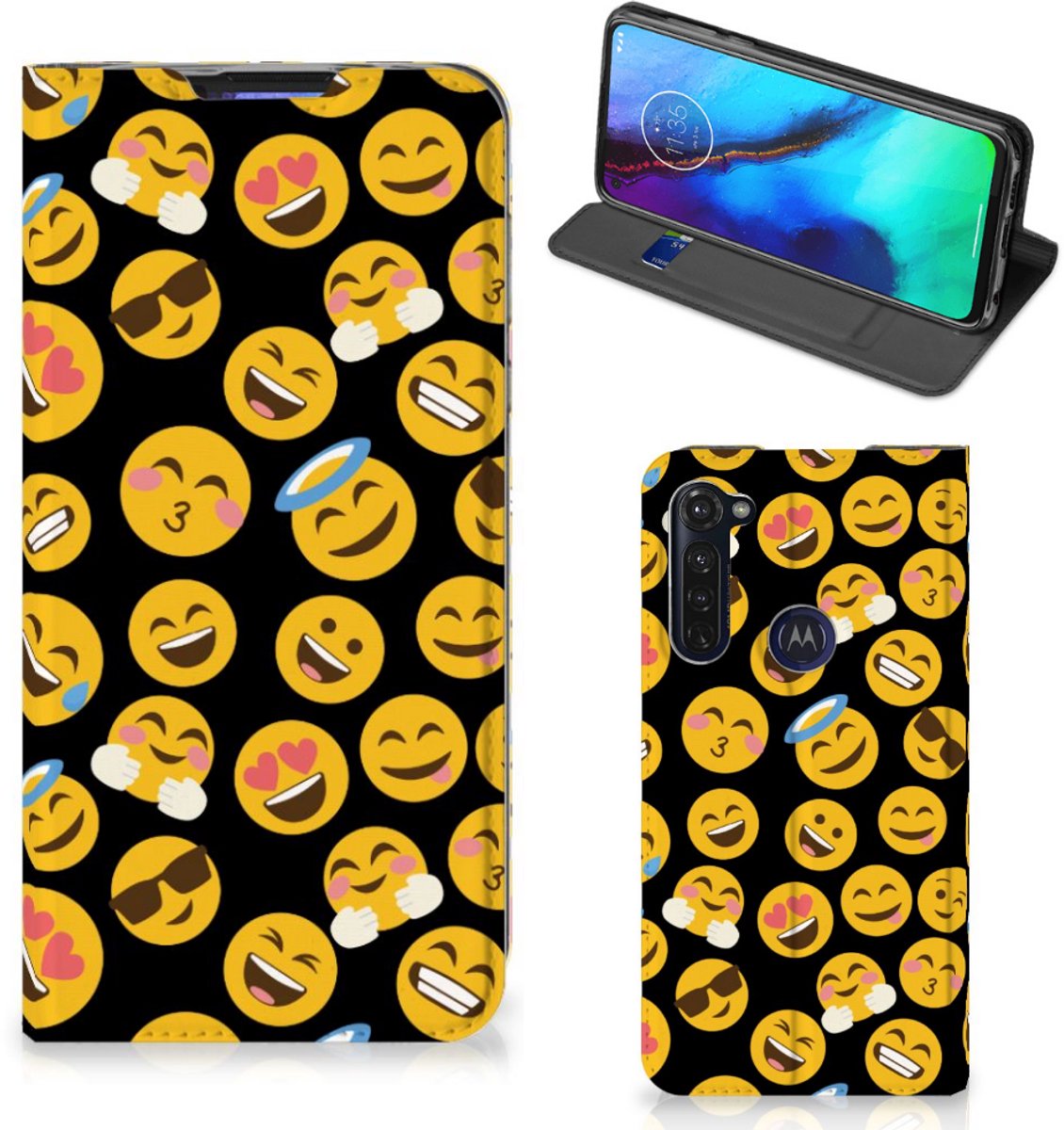 Motorola Moto G Pro Hoesje met Magneet Emoji
