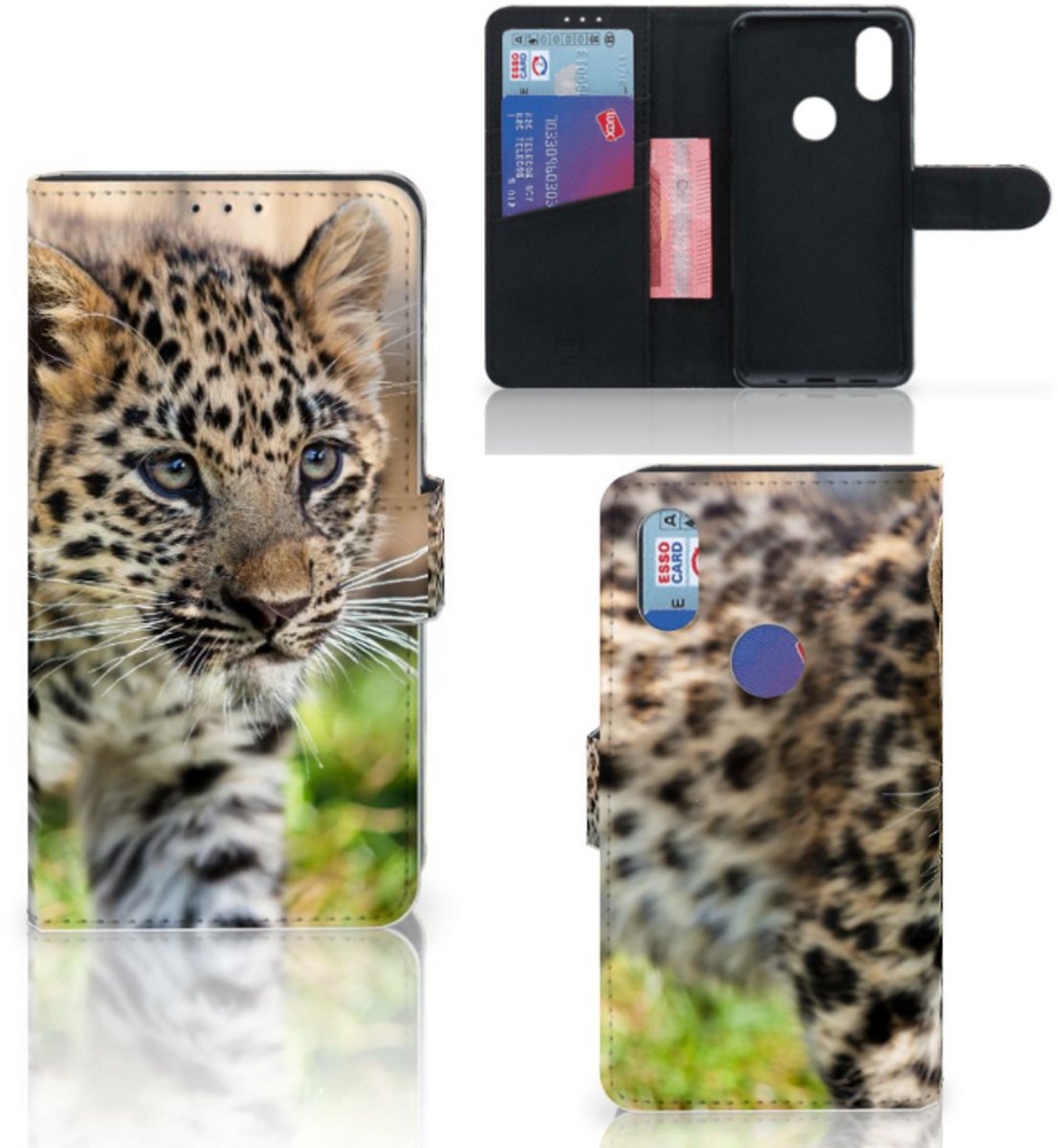 Xiaomi Mi Mix 2s Telefoonhoesje met Pasjes Baby Luipaard