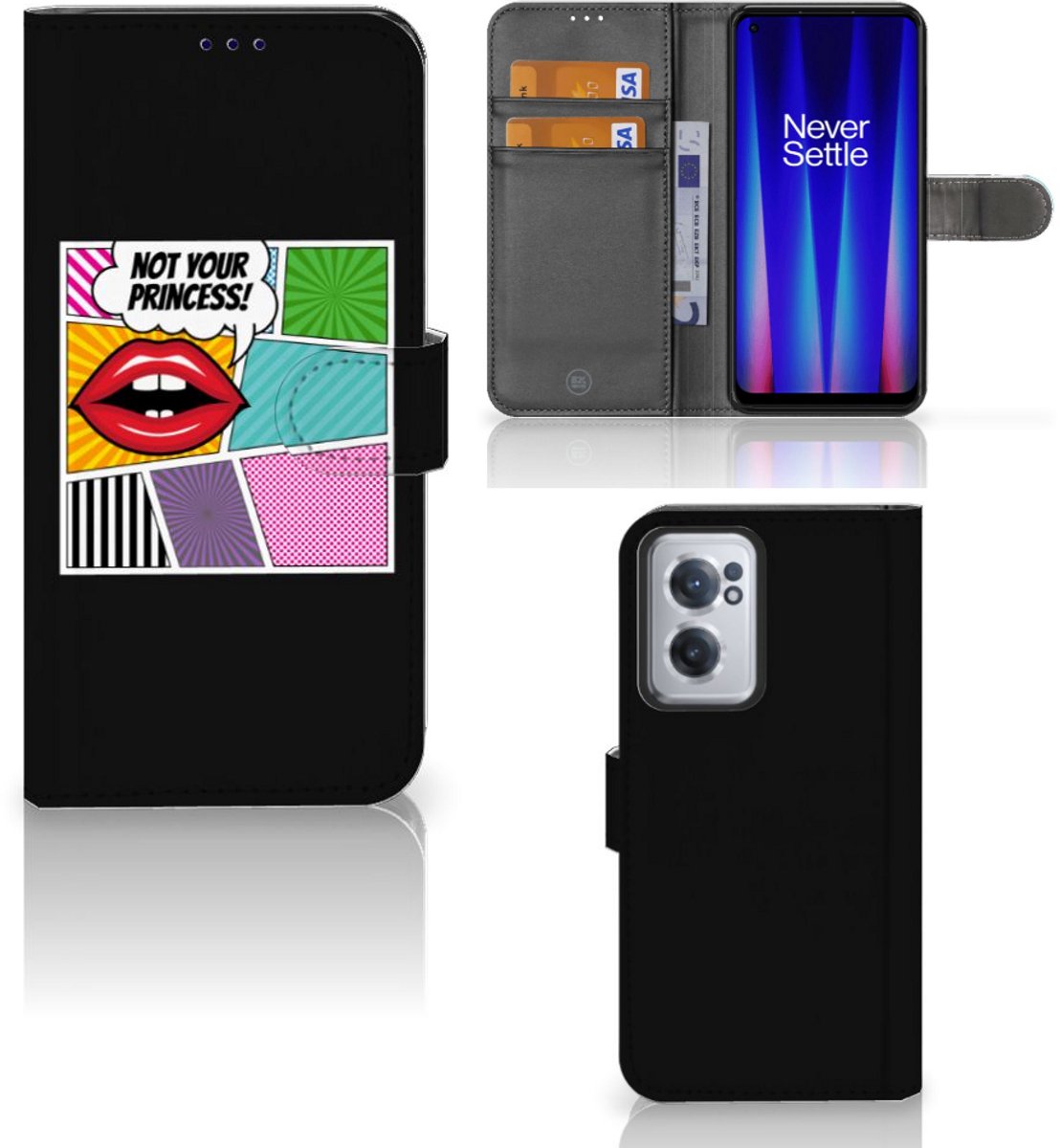 OnePlus Nord CE 2 Wallet Case met Pasjes Popart Princess