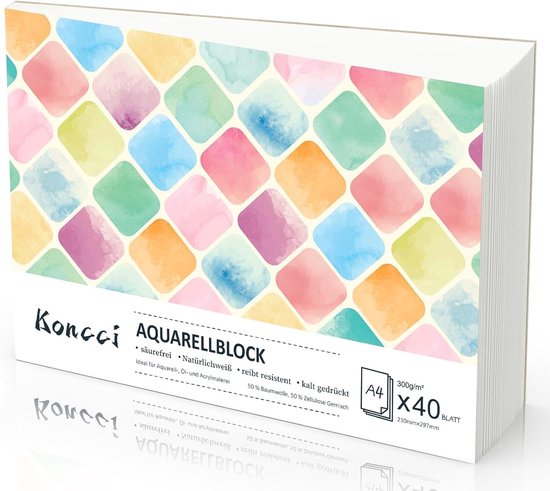 Canson XL Aquarel Notitieboek – A4, 40 Vellen, 300 Grams Fijn Papier Voor Nat-in-nat Technieken