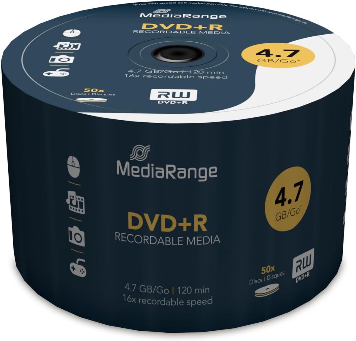 DVD+R blanco 4,7GB 16x snelheid - 50er spindel