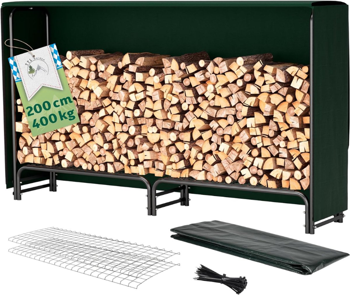VLSelect® Houtopslag Buiten - Houthok - Haardhout Opslag - Tot 400KG