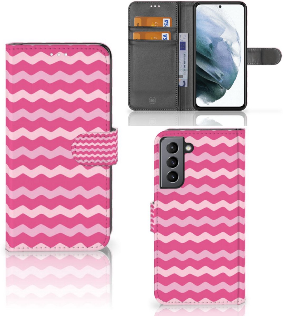 Samsung Galaxy S21 FE Telefoon Hoesje Waves Pink