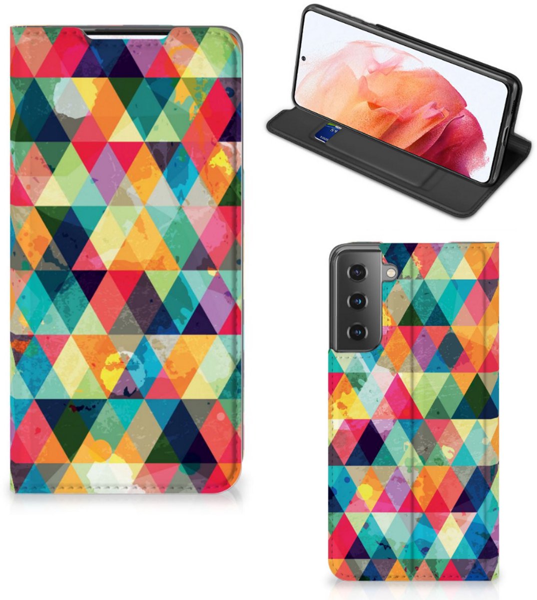 Samsung Galaxy S21 Hoesje met Magneet Geruit