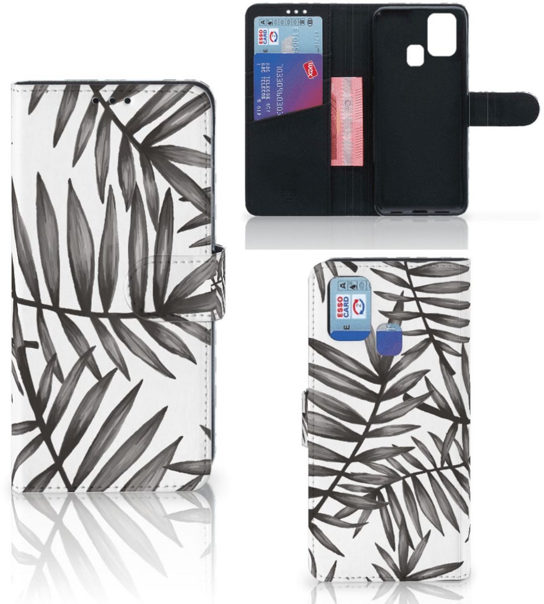 Samsung Galaxy M31 Hoesje Leaves Grey