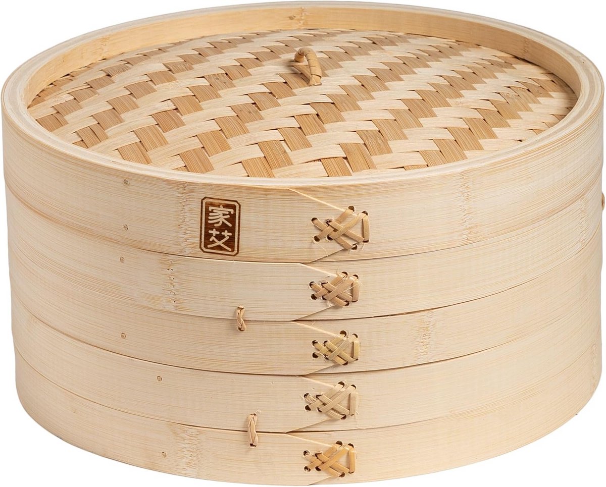 Bamboe Stoommand, 3-Laags, 12-Inch voor Gezond Koken