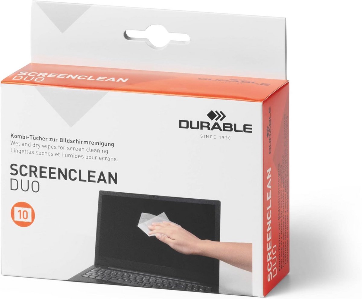 Screanclean Duo Set van 10 Doeken voor Schermen en Mobiele Apparaten
