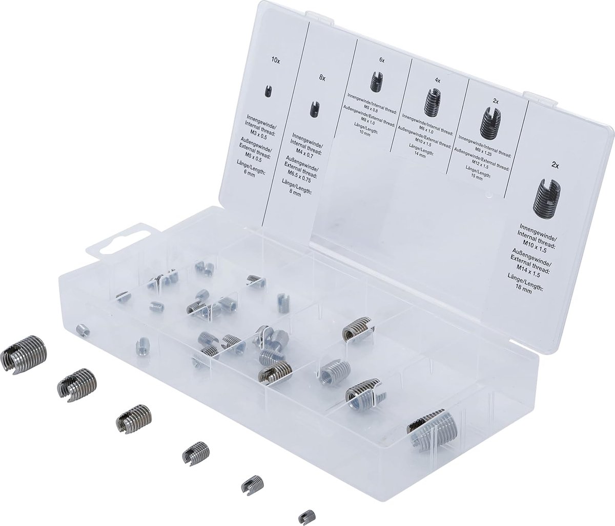 Assortiment draadbussen 32-dlg | Zelfsnijdend voor schroefdraden