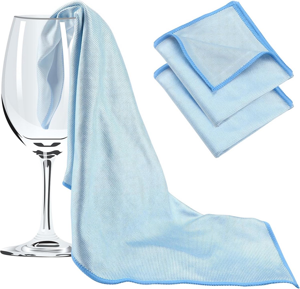 Microvezeldoek 3 stuks 50 x 40 cm - Pluisvrij Doek voor Glas, Keuken en Auto