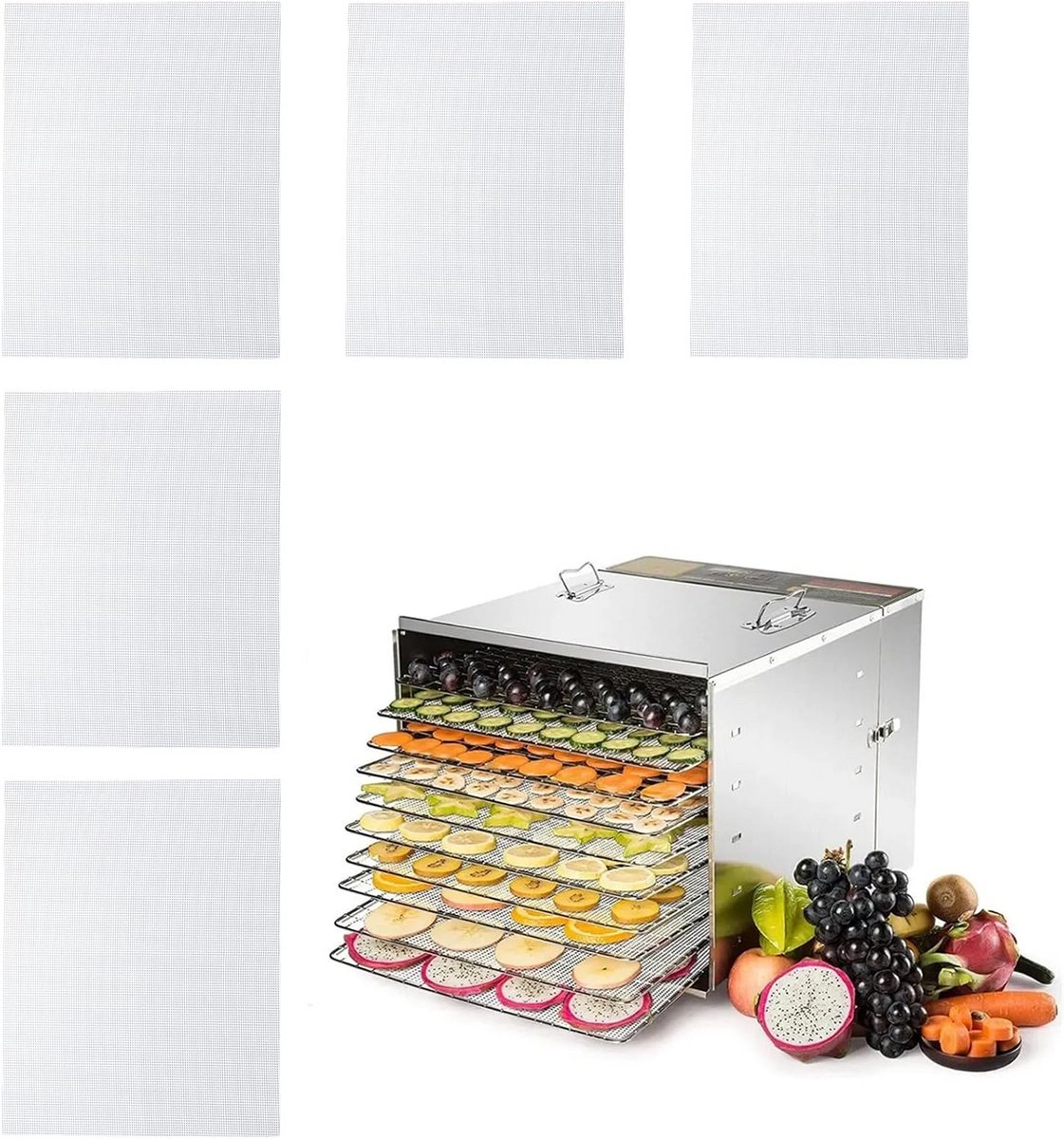 Siliconen Dehydrator Vellen voor Voedsel en Fruit - Herbruikbare Niet-Stick Trays
