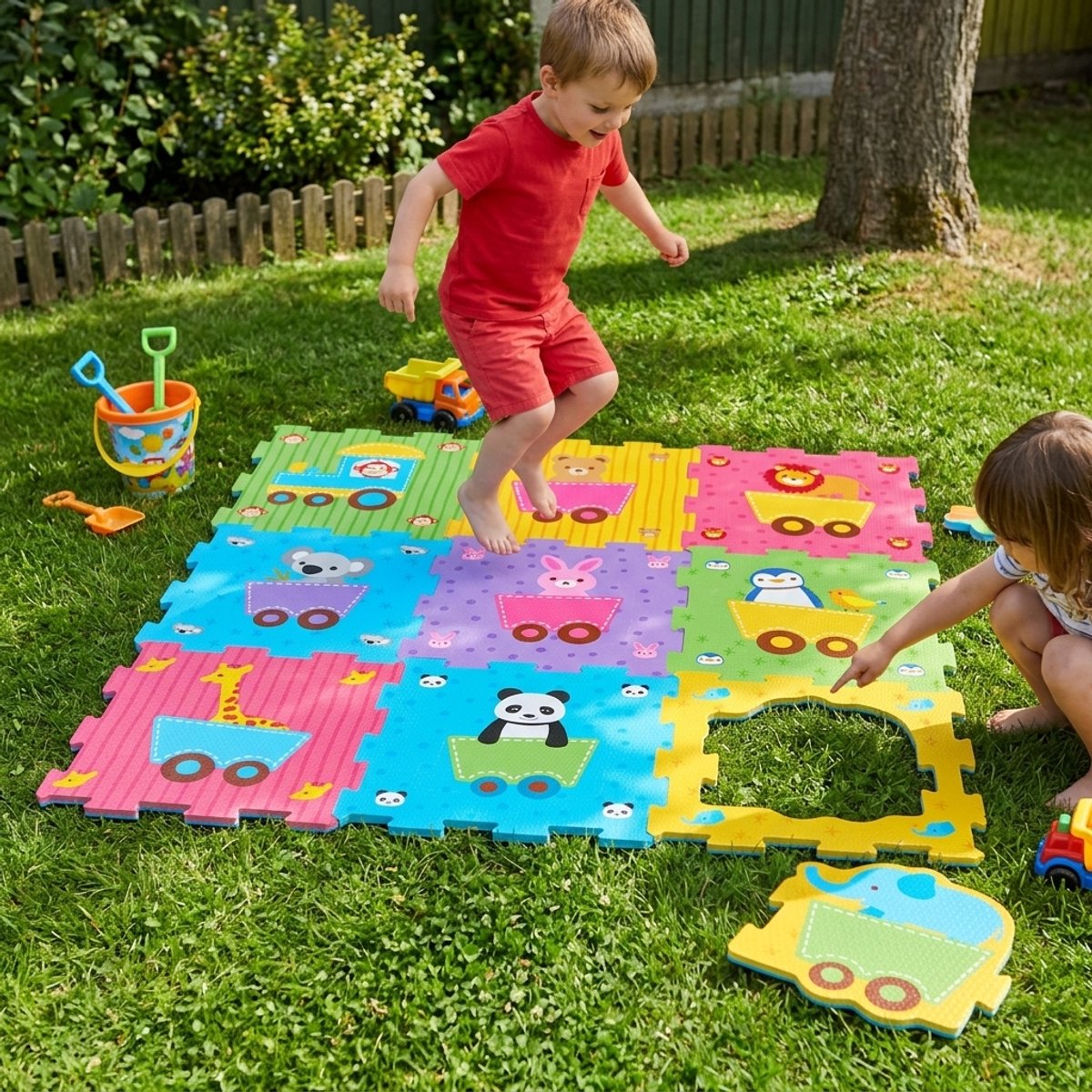 Let's Play Puzzelmat Baby 18-Delig - Speelmat Foam met Dieren - Puzzel Mat voor Kinderen - Kleurrijk Speelkleed - ca. 30,5 x 30,5 cm - 18-delig – foto 2