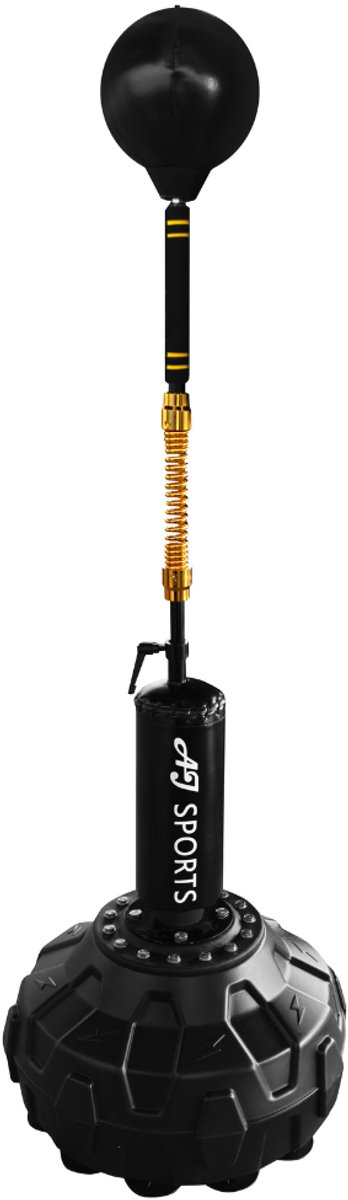 AJ-Sports Boksbal staand V3 PRO - 140-180cm - Bokszak - Boxbal - Bokspaal - Boksen - Boxing - Sport - Staand op Voet - Verstelbaar in Hoogte - 120-160cm - Voor Binnen en Buiten - Zwart