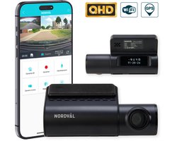 Nordväl DC101-2K Dashcam – 2K QHD – Wifi – GPS – Parkeermodus – Nachtzicht – Super compact – Auto camera - Dashcam voor auto