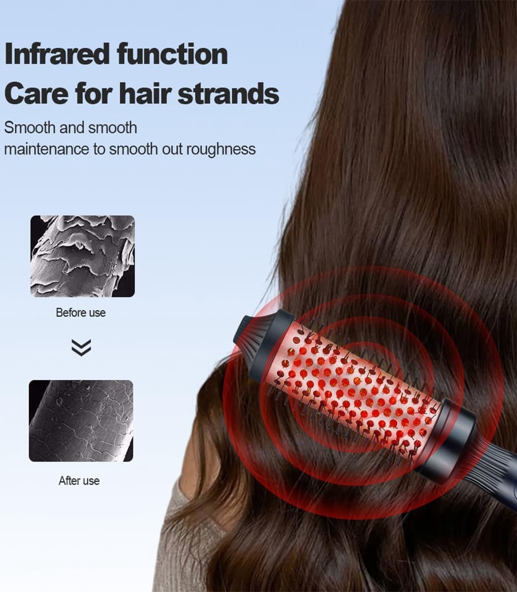 SnapGlow Thermoborstel Verwarmde Haarborstel met LCD Scherm - afbeelding 2