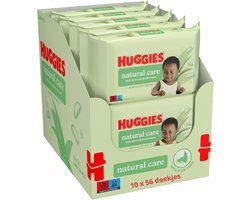 Huggies billendoekjes - Natural Care - 10 x 56 stuks - 560 doekjes - billendoekjes met Aloe Vera en Vitamine E - Voordeelverpakking