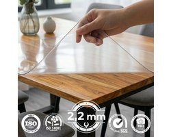 HOMEWELL Tafelbeschermer Transparant Glashelder 90x50cm - Doorzichtig Tafelzeil - Tafelkleed - Anti Slip en Hittebestendig - 2,2 mm