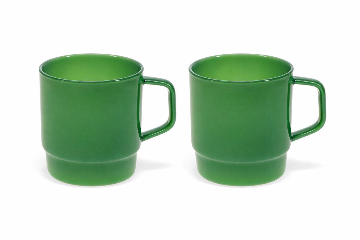 Stapelbare glazen koffiekopje 280ml - Jadegroen