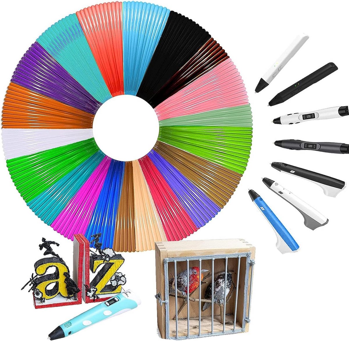 Filament voor 3D-printpen - 20 kleuren, 1,75 mm, 100 meter