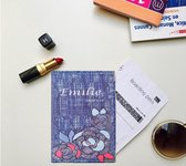 Emilie Scarves Passport cover Bleu Denim - Rose