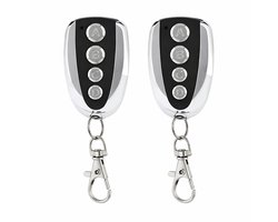 Garagedeur Afstandsbediening 433 MHz – 2 Stuks – Vervangende Handzender – Zelflerend / Kopieerbaar – Geschikt voor Fixed Code – 4 Knoppen – Garagepoort Opener – Inclusief Batterij