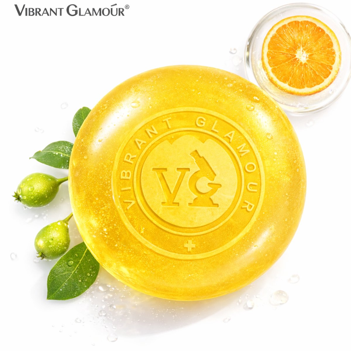 VIBRANT GLAMOUR Vitamine C Zeep Bar – Huidverhelderend voor Gezicht & Lichaam – Vermindert Donkere Vlekken & Pigmentatie – Antioxidant – Voor Stralende, Egale Huid