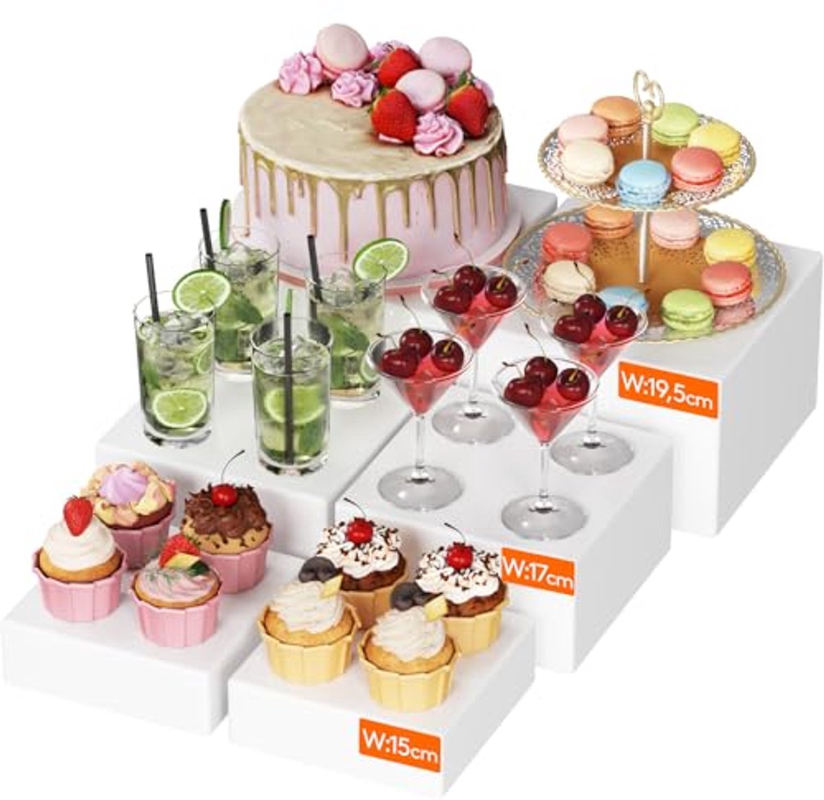 Display Standaard Set - Verstelbare Hoogte - 6 Stuks