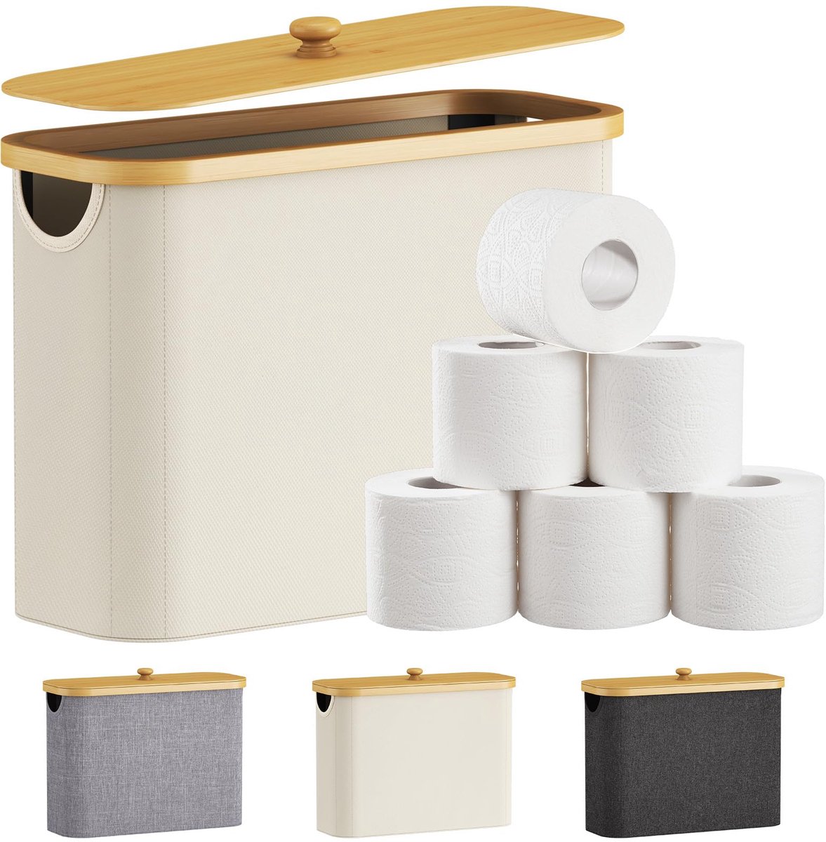 Toilettenpapier Organizer - Opbergmand van Bambus - 23L Capaciteit