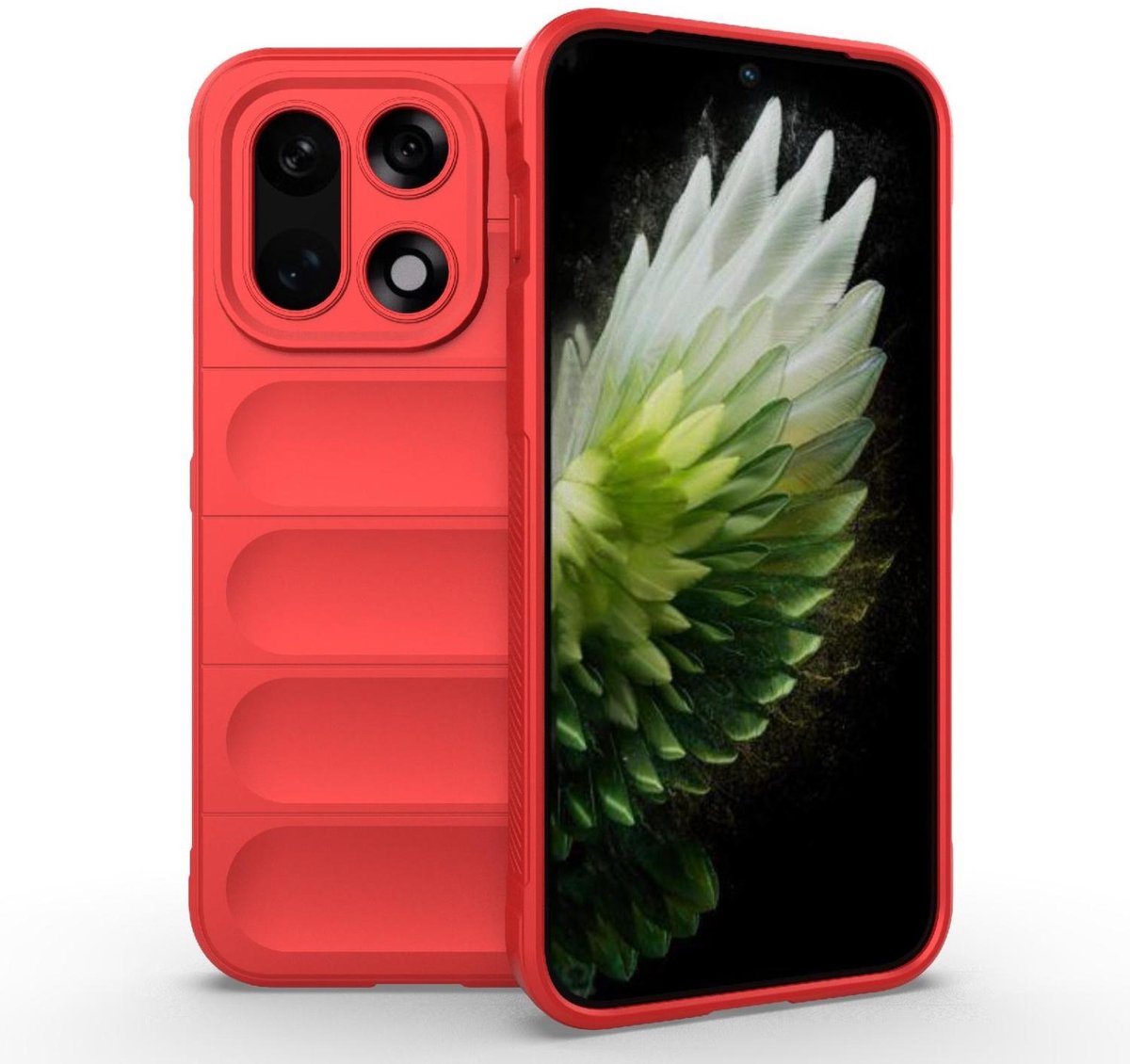 Mobigear Hoesje geschikt voor OnePlus 15 Telefoonhoesje Flexibel TPU | Mobigear Bumpy Backcover | 15 Case | Back Cover - Rood