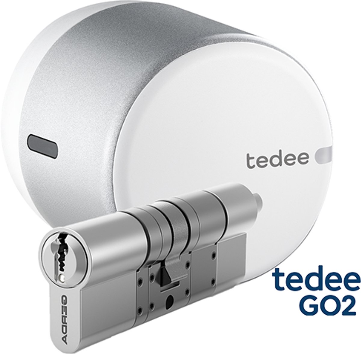 Tedee GO smartlock inclusief cilinder | wit | GO2 slim slot | Zelf op maat maken tot max 60-60 mm | Bedien met je smartphone | Slim deurslot | Bluetooth | 5 sleutels | EU Klasse D (geen SKG) | Matter