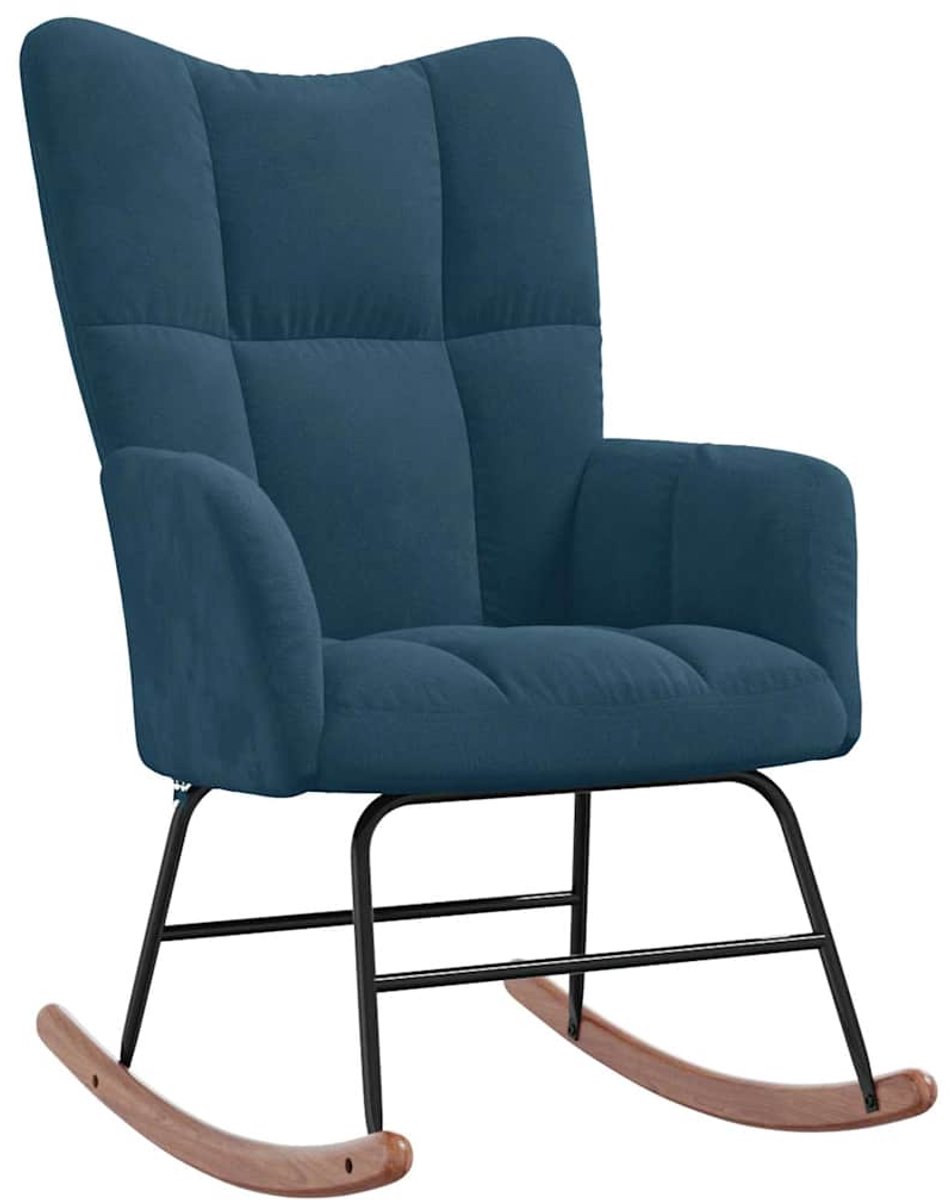 vidaXL Schommelstoel - fluweel - blauw