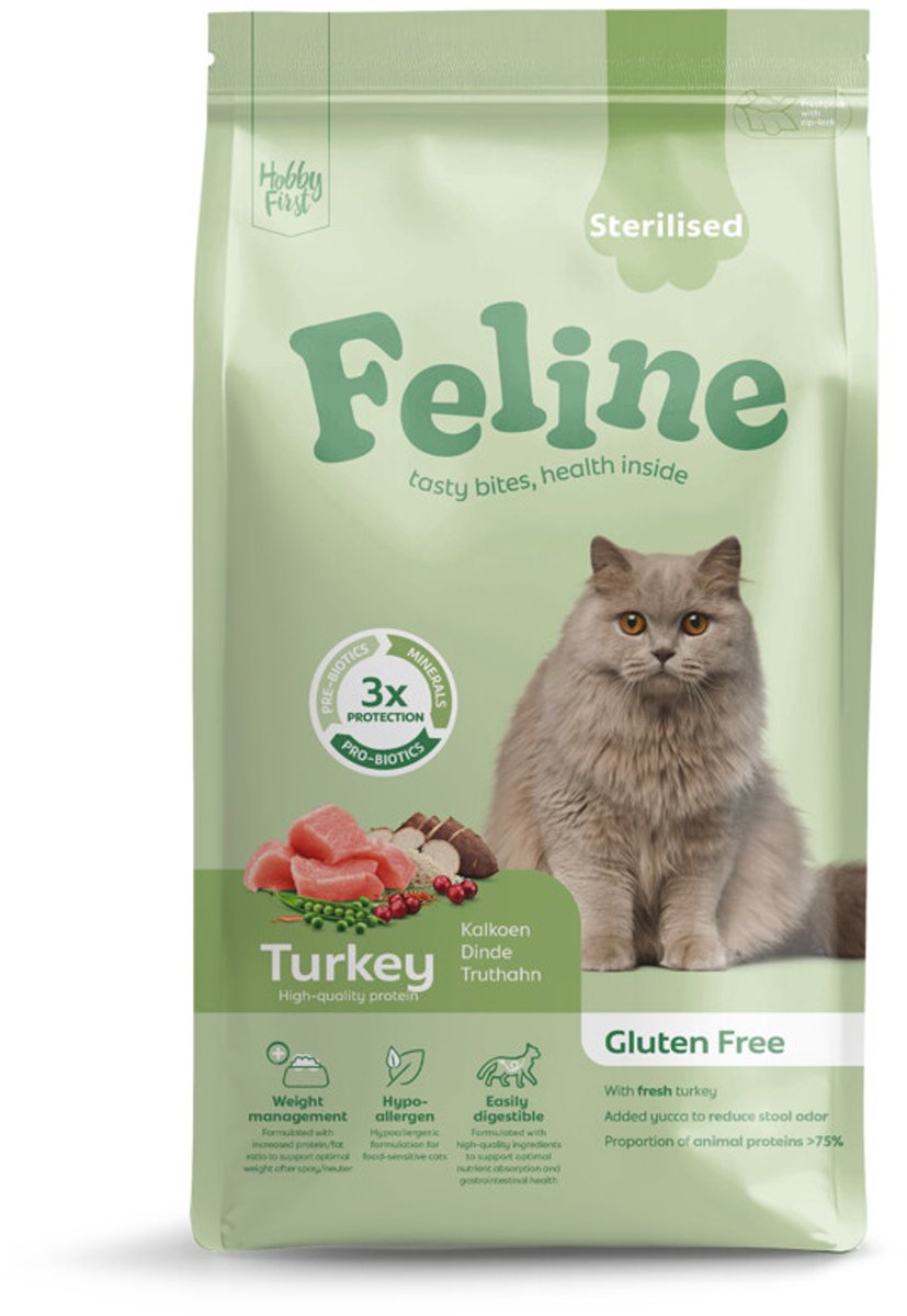 HobbyFirst Feline Hobbyfirst Feline Sensitive Sterilised - Kattenbrokken - 1.5 kg
