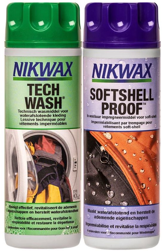 Nikwax Tech Wash & Softshell Proof, reiniging en impregneer voor softshell 300ml
