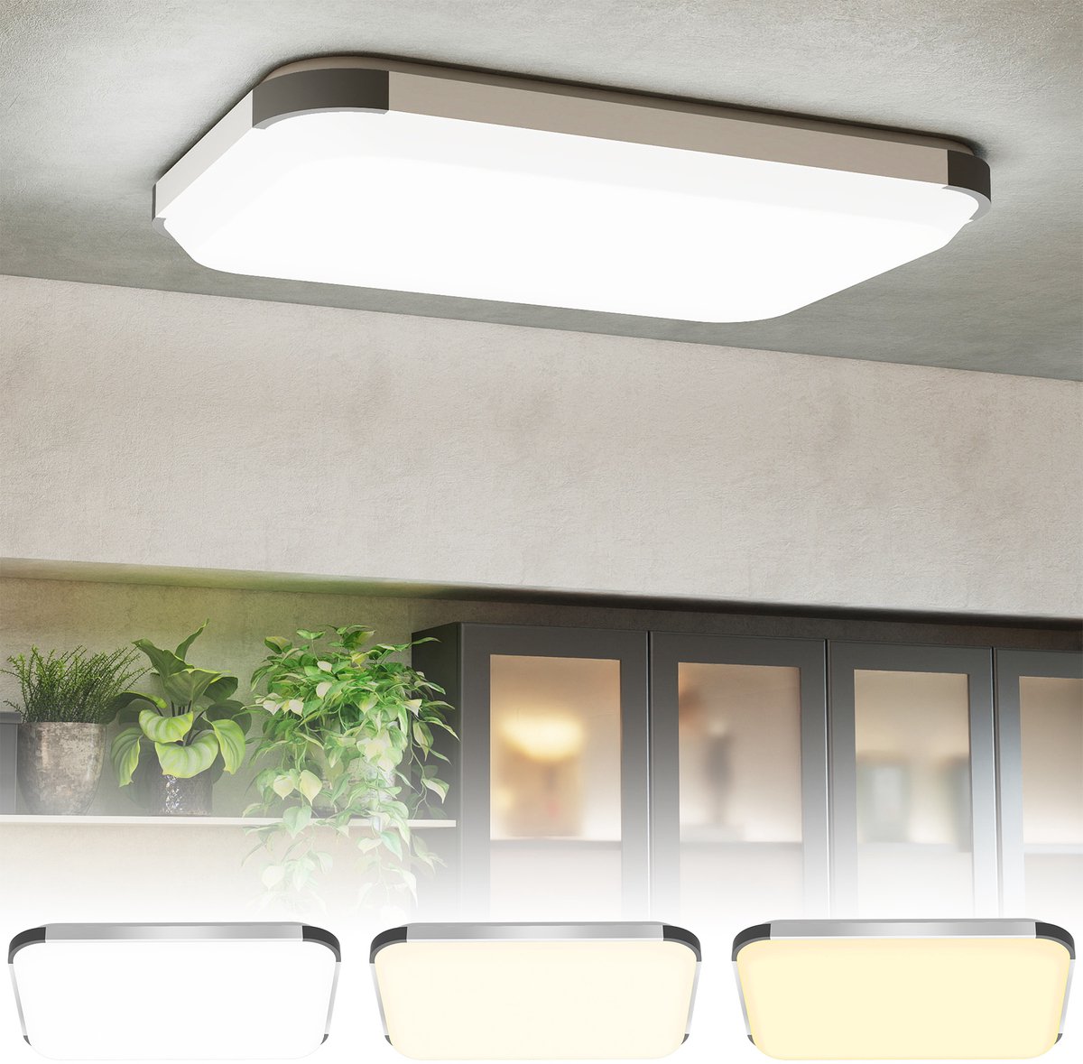 ACXIN Dimbare LED Plafondlamp 72W Moderne Plafondlamp met Afstandsbediening Woonkamer