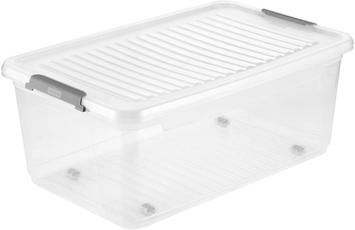 Lichtgewicht Opbergbox met Wielen en Veilige Sluiting, 37 Liter